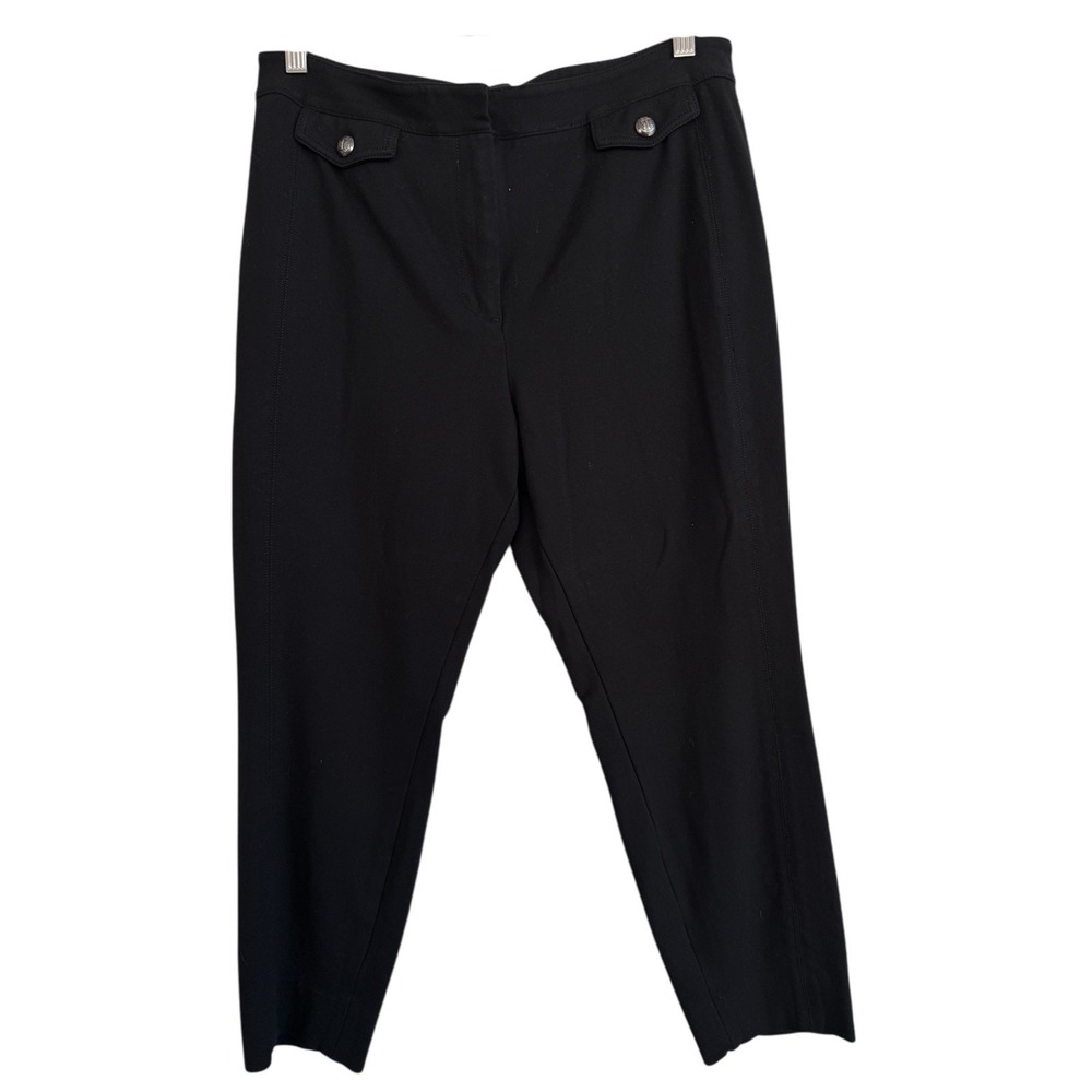 Talbots Signature Ankle Dress Pants Womens Size 12P Black Straight Leg Stretch